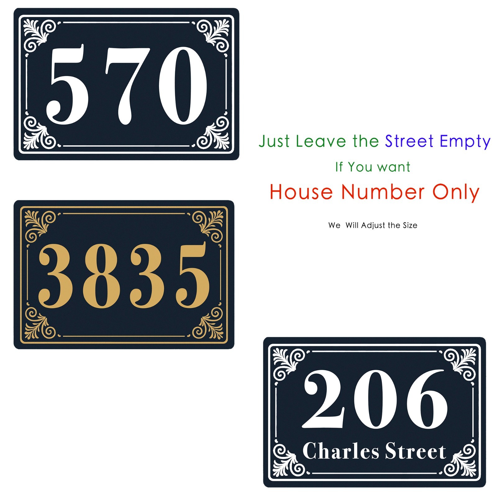 8″ x 12″ House Number Plaque Personalized Home Address Sign Custom Metal Iron