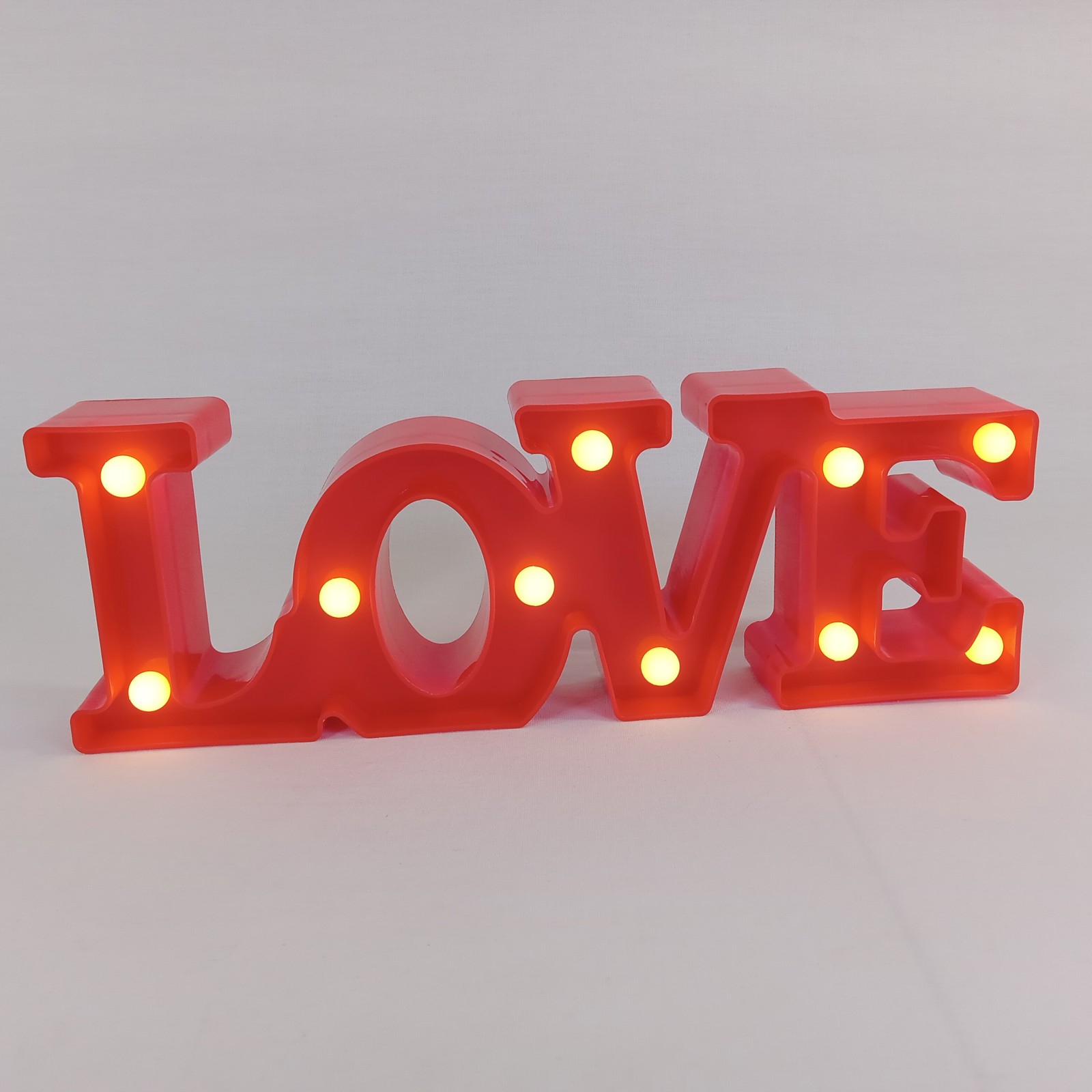 Red LOVE LED Light Up Marquee Sign Home Decor Battery Operated 12″ Wide