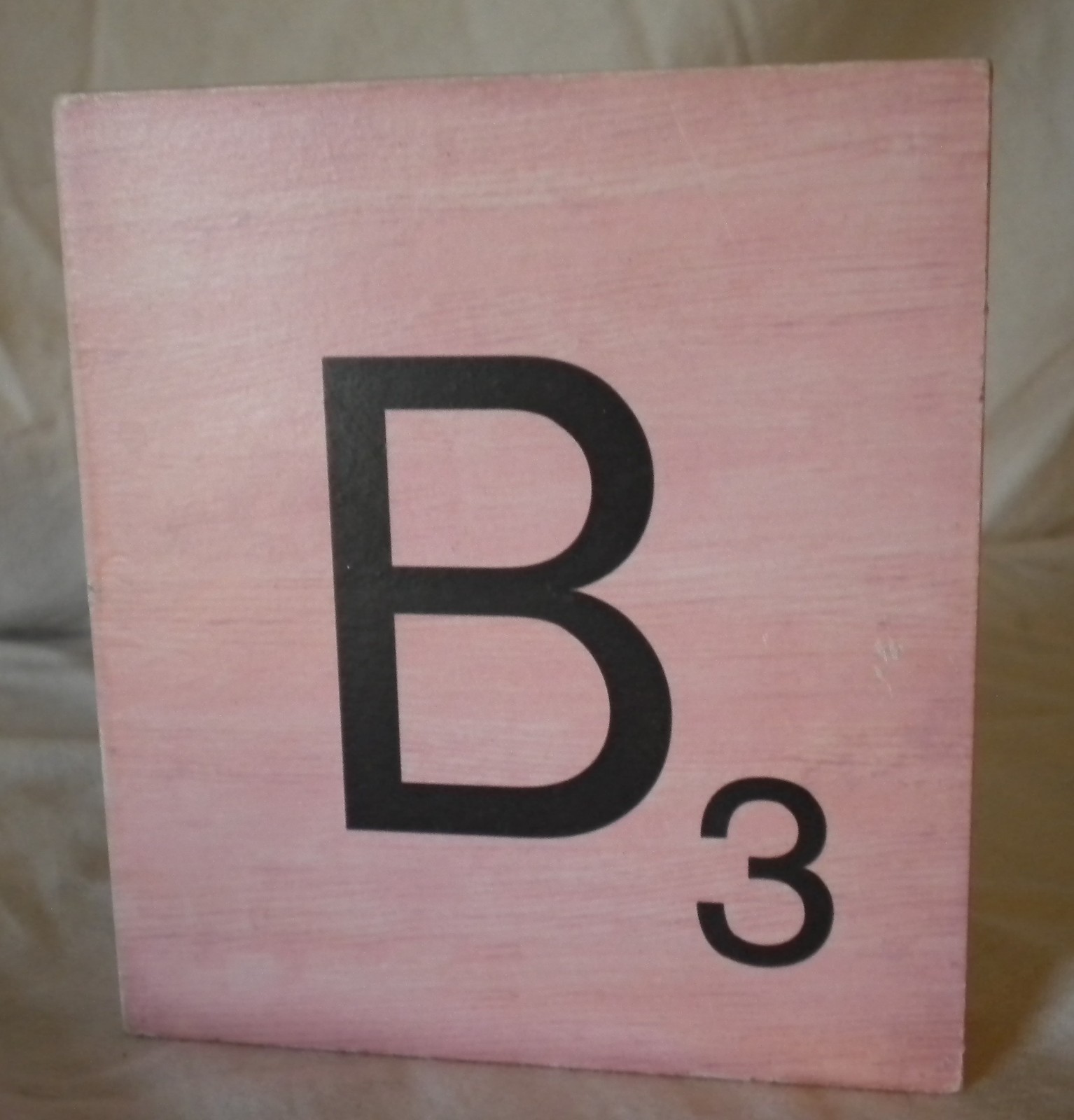 Letters B & U Decor 5″x4.5″x1″ Wood Grain Scrabble Tiles Wall or Shelf Art