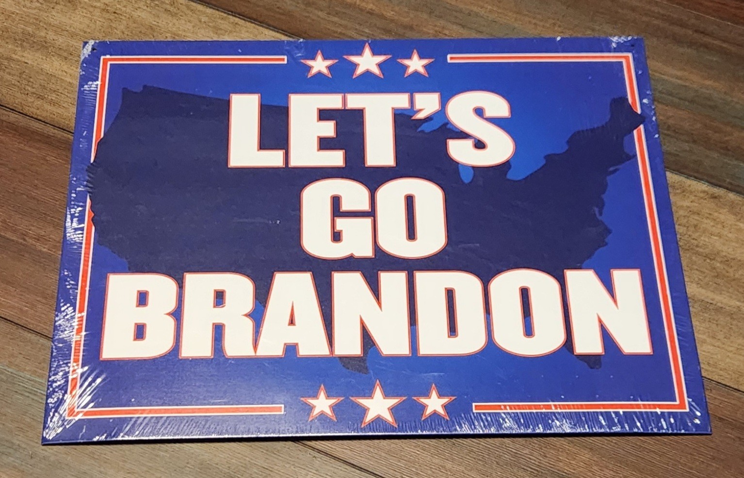 Lets Go Brandon Metal Sign Wall Hanging New Sealed USA