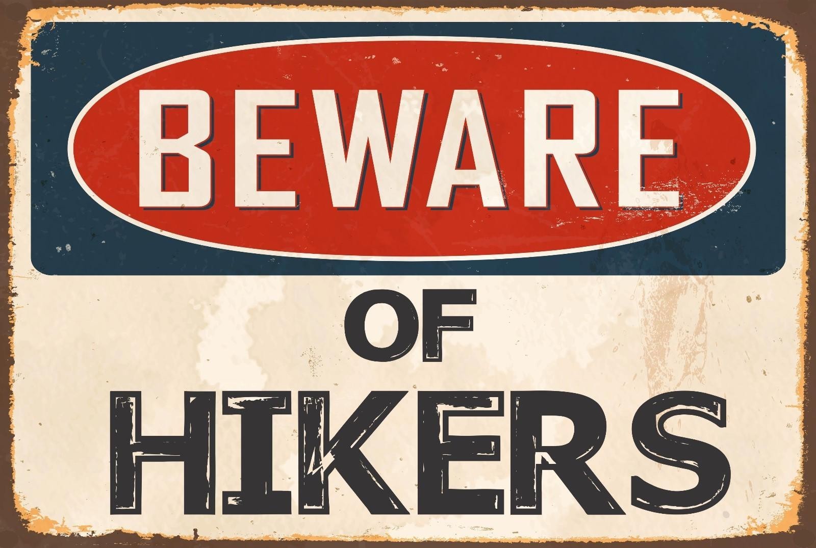 Aluminum Danger Sign Sticker Tiger Beware Of Hikers 8×12 Metal Funny