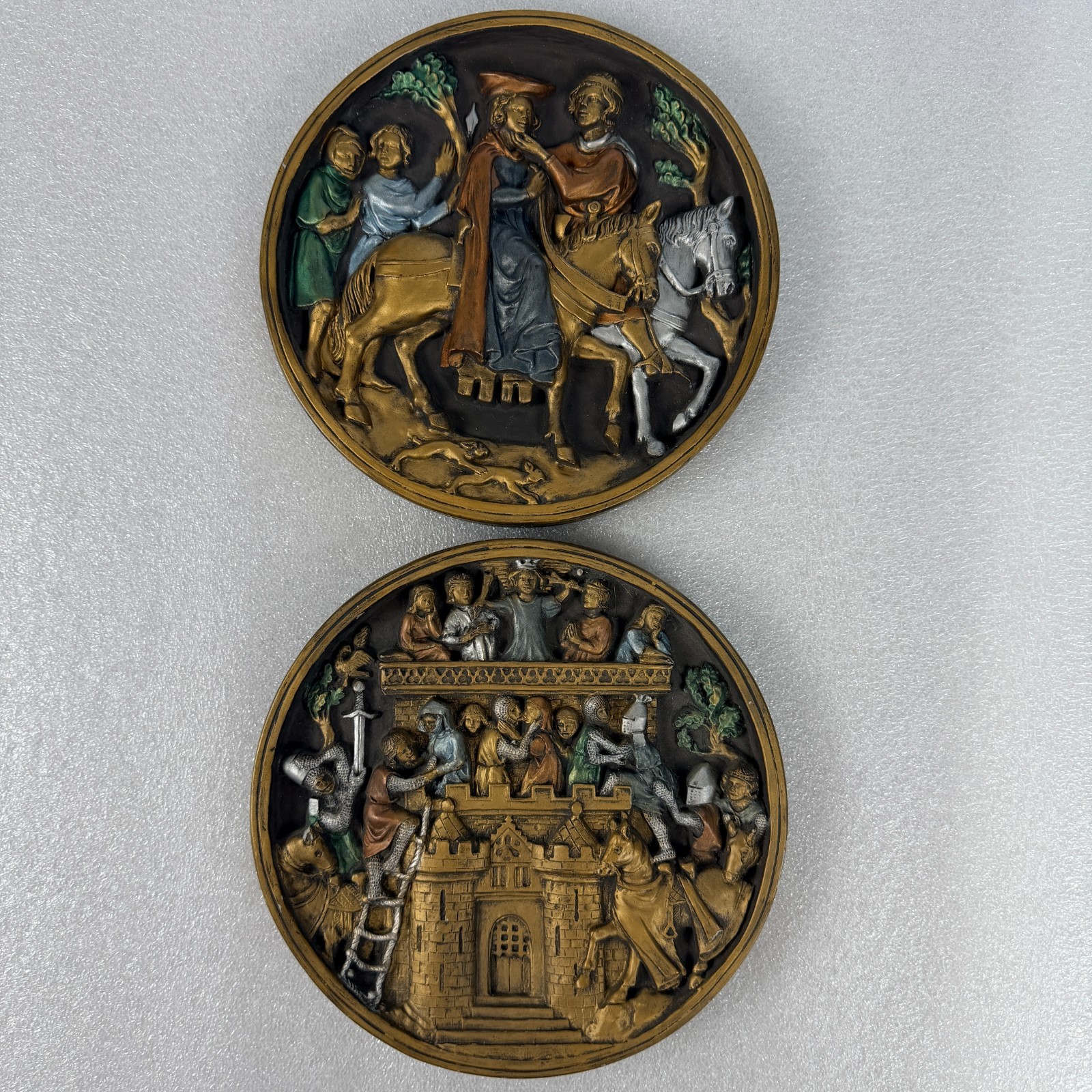 Marcus Designs The Courtship & The Castle of Love-Clay 3D Medieval Plaques