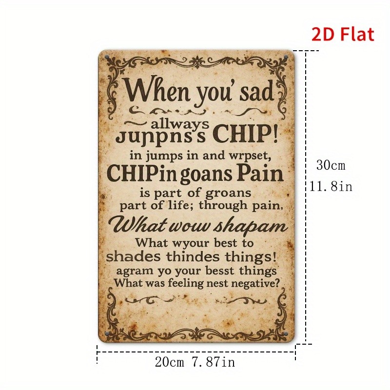 Retro Humorous Quote Metal Sign Rustic Country Wall Decor For Porch Living Room