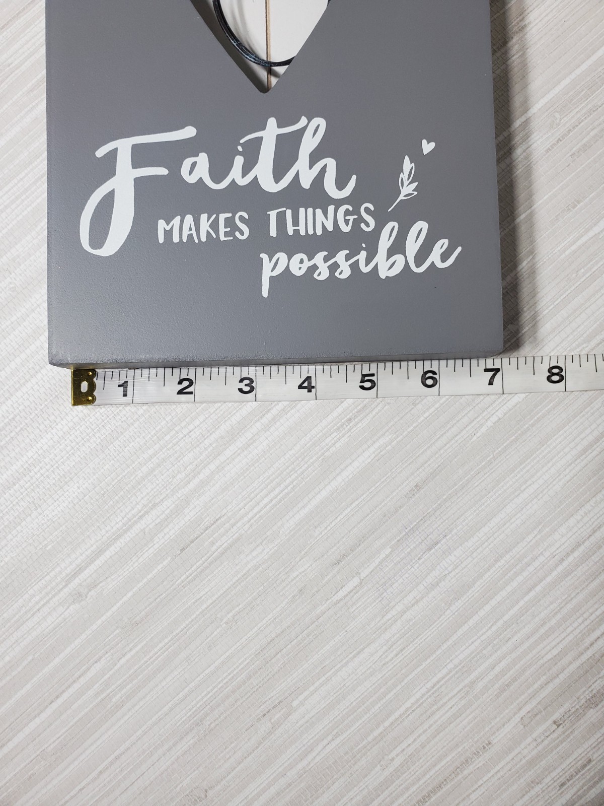 Gray Faith Makes All Things Possible Wall Decor with Angel Design 10″ x 7″
