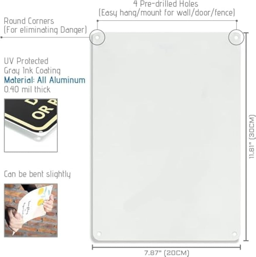 Tin Metal Sign Attention Burglars Please Carry Id So We Can Notify 8×12