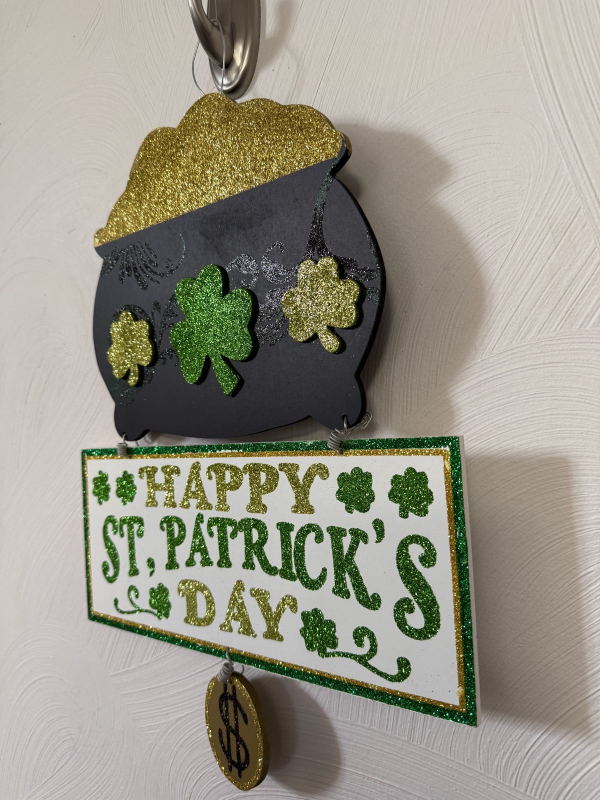 Wooden St. Patrick’s Day Door Sign Approximately 17″ L X 12 3/8″ W ~ Irish March