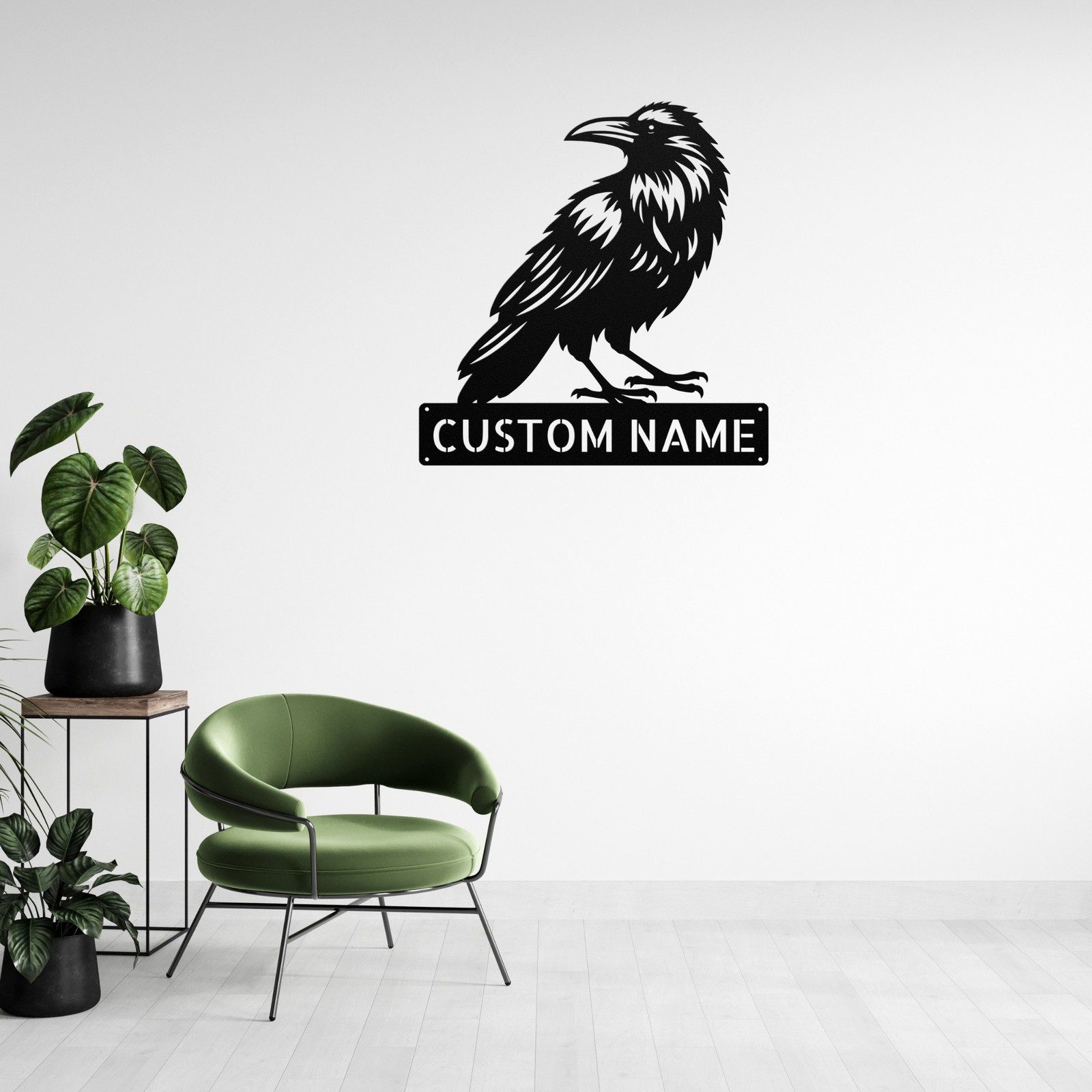 Custom Raven Bird Metal Sign Unique Decor Wall Art Gift for Bird Lovers