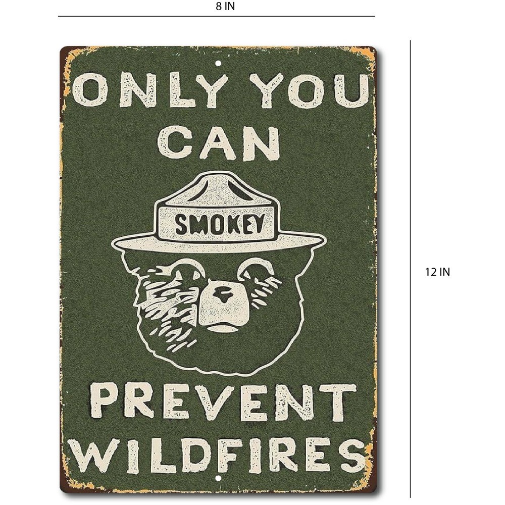 Smokey Bear Sign The the Forest SMOKEY BEAR THE Vintage Look Prevent SIGN Tin