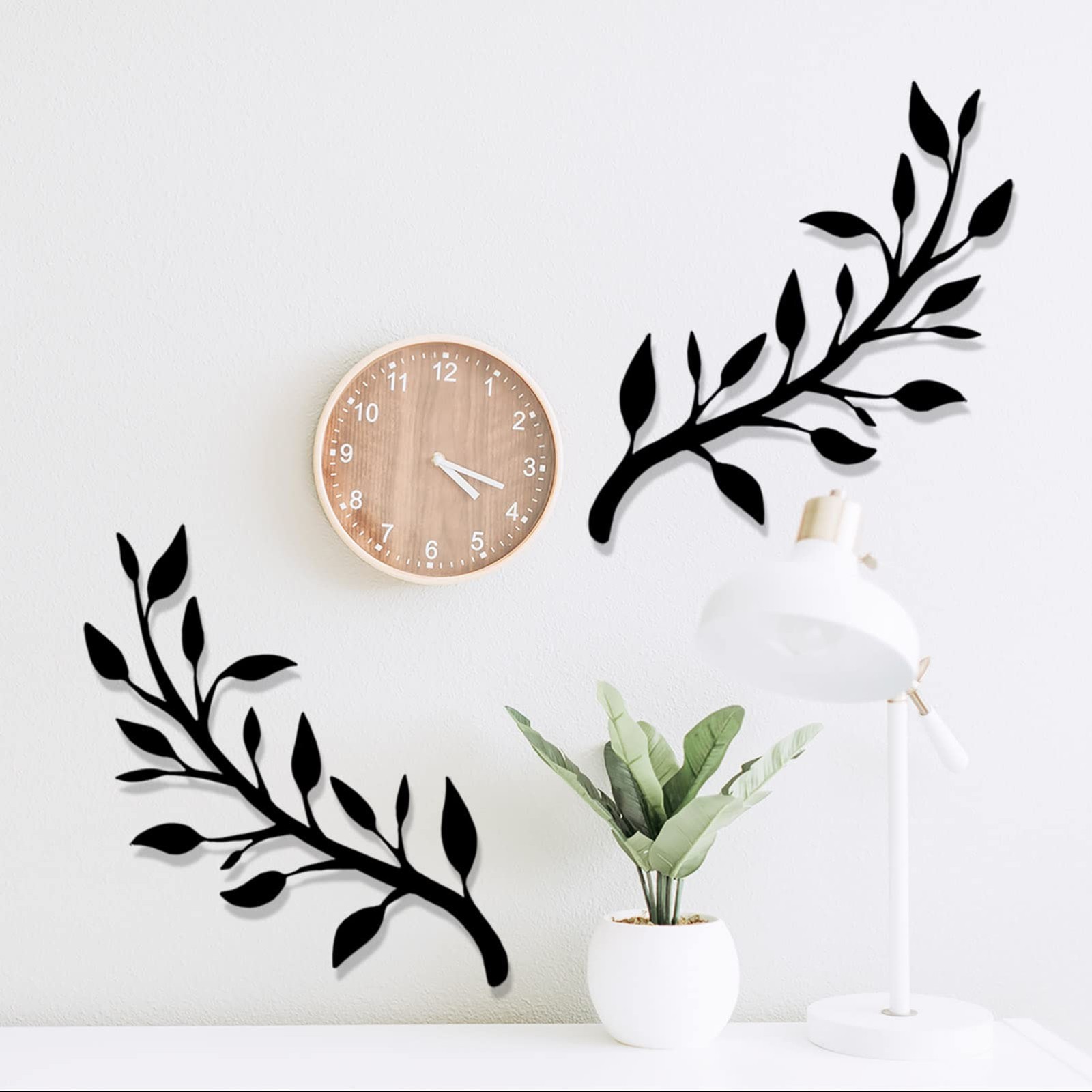 Yuzhuo 2 Pieces Metal Tree Leaf Wall Décor Branch Leaf Wall Art for Indoor Ou…