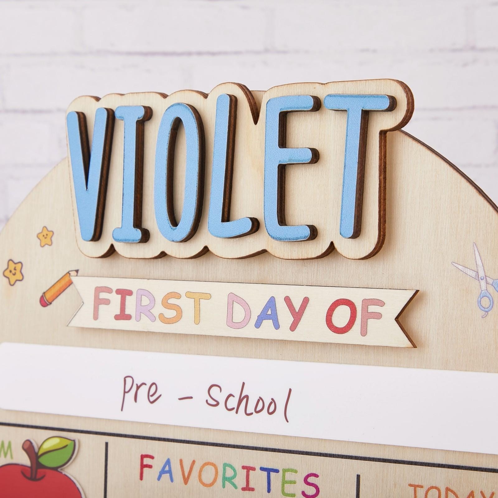 Personalized First & Last Day School Board Kindy Grade Sign