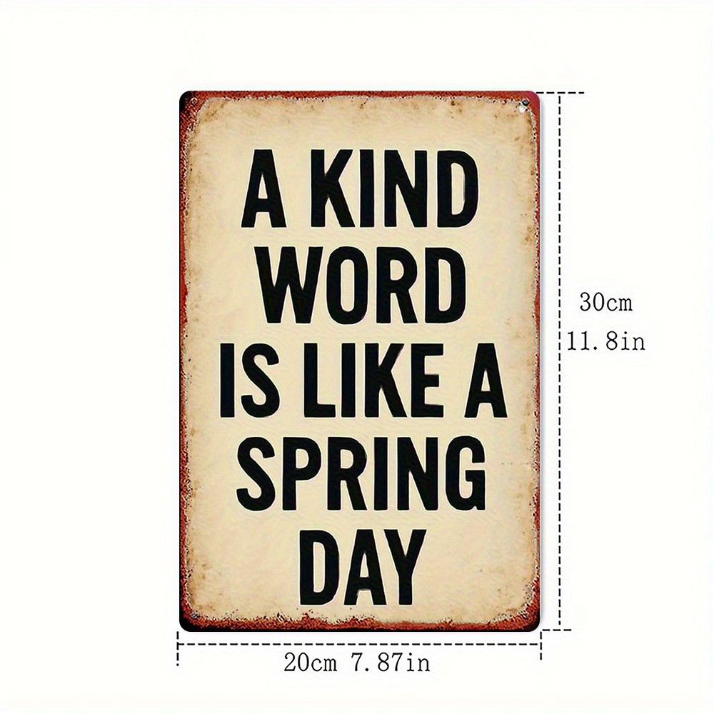 Metal Heartwarming Words Tin Sign 8X12 Inches Wall Art