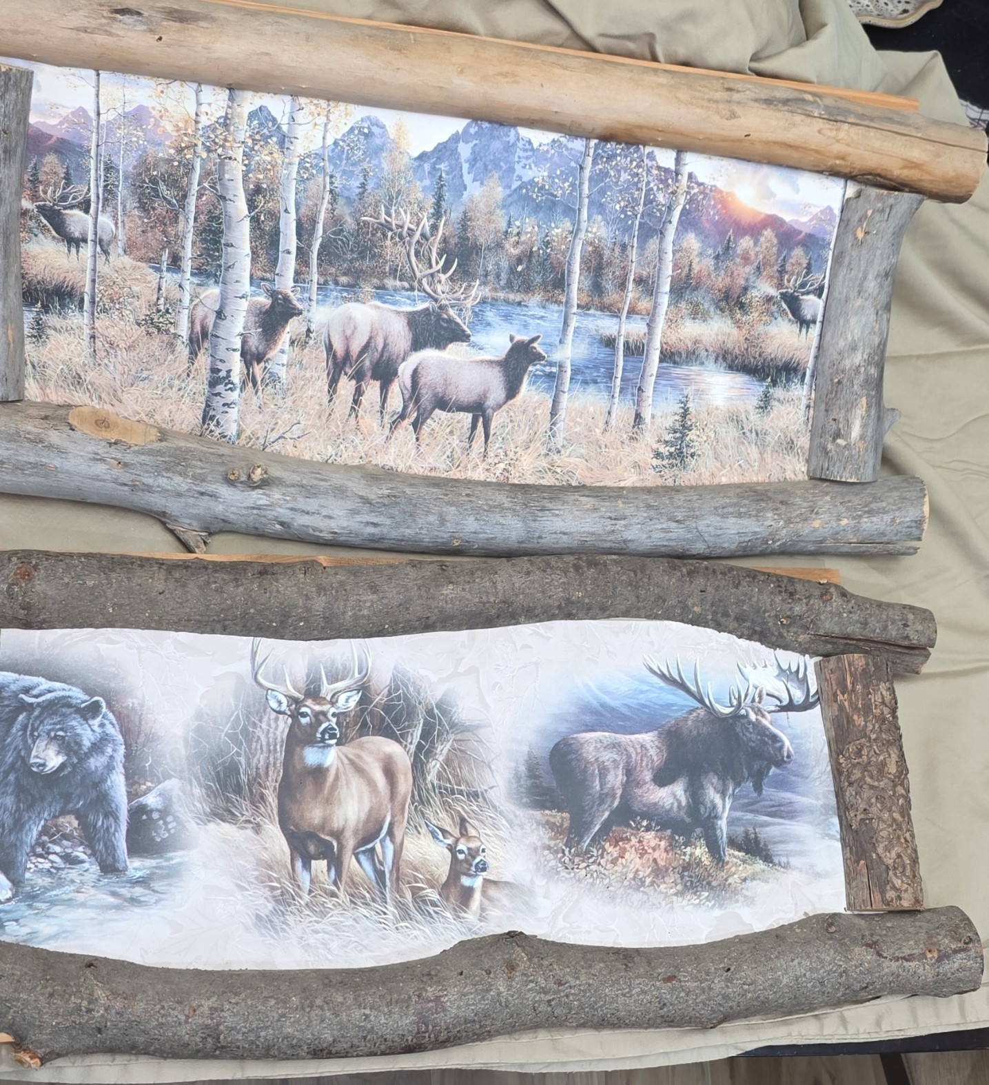 Rustic Wildlife Animal Wood Plaque Wall Art, Natural Finish