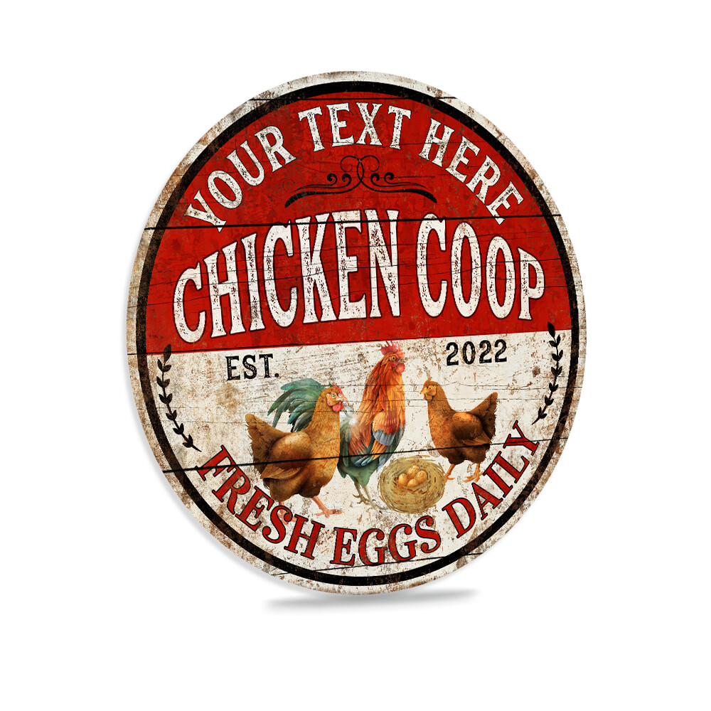 Personalized Chicken Coop Sign Fresh Eggs Rooster Poultry Garden 100142002014