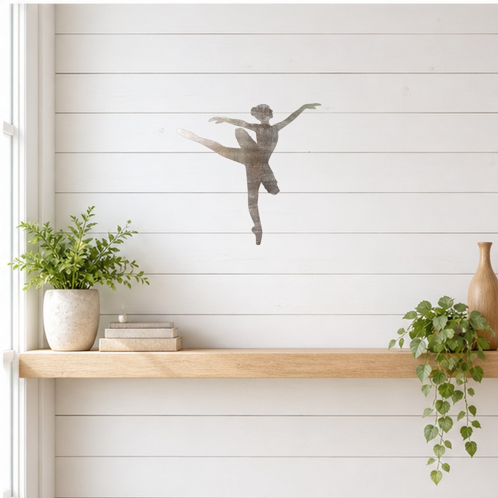 Ballerina 2 Steel Cutout Shape, Raw Metal Wall Art and Craft Supply