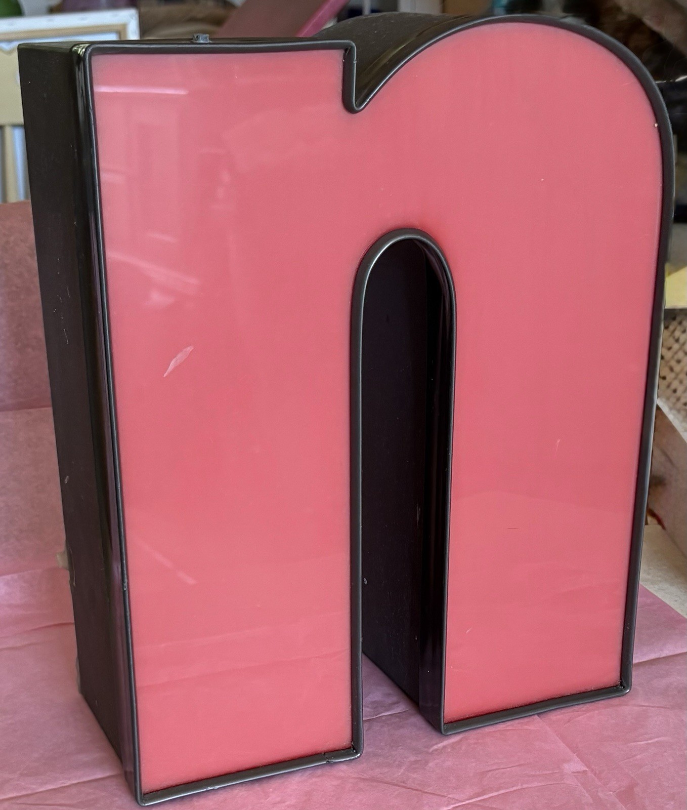 Vintage Reclaimed Industrial Channel Letter N Retro Urban Decor