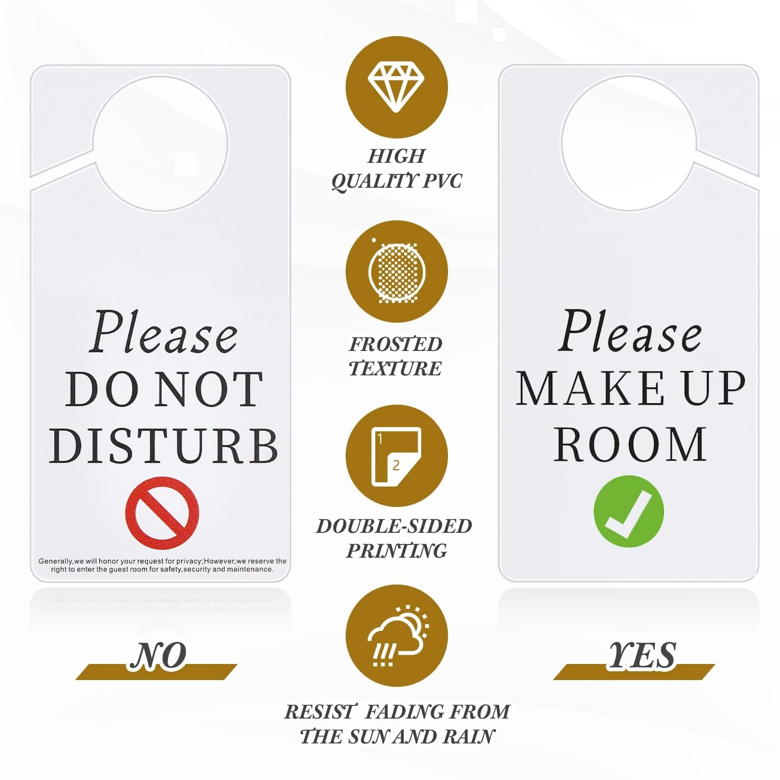 100 Pcs Door Hanger Signs 3″x6″ Please Make Up Room Do Not Disturb Thick PVC for