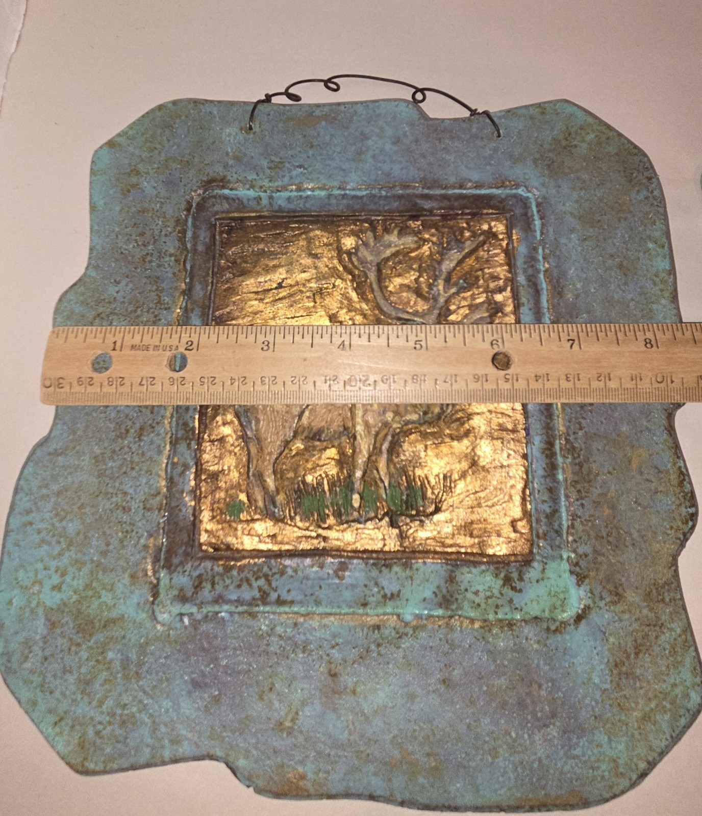Jeanne Dana Cold Bronze Plaques Wall Art Salmon Caribou Elk Mixed Media 2 Pieces