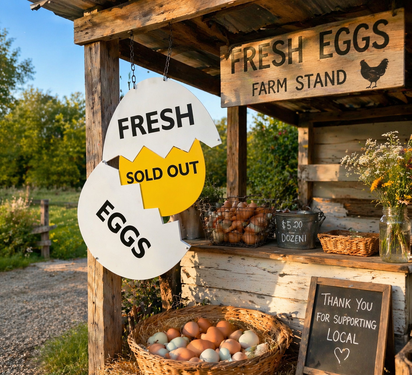 Fresh Egg Station Signs, Farm Fresh Egg Sign, Chicken Coop Eggs Sign