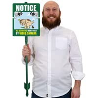 12 x 10 inch “Notice – All Activities Monitored By Video Camera” Yard Sign wi…