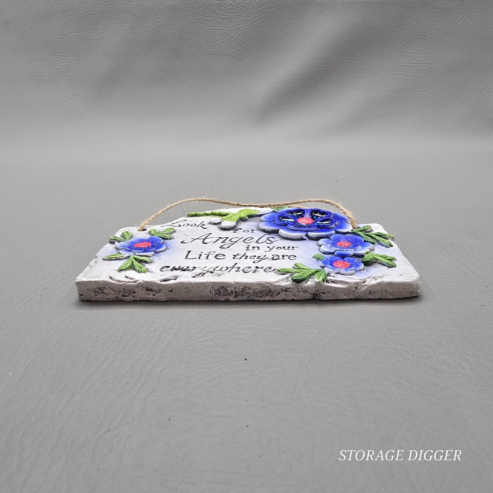 Look for Angels Quote Inspirational Garden Decorative Stone Plaque Floral Decor