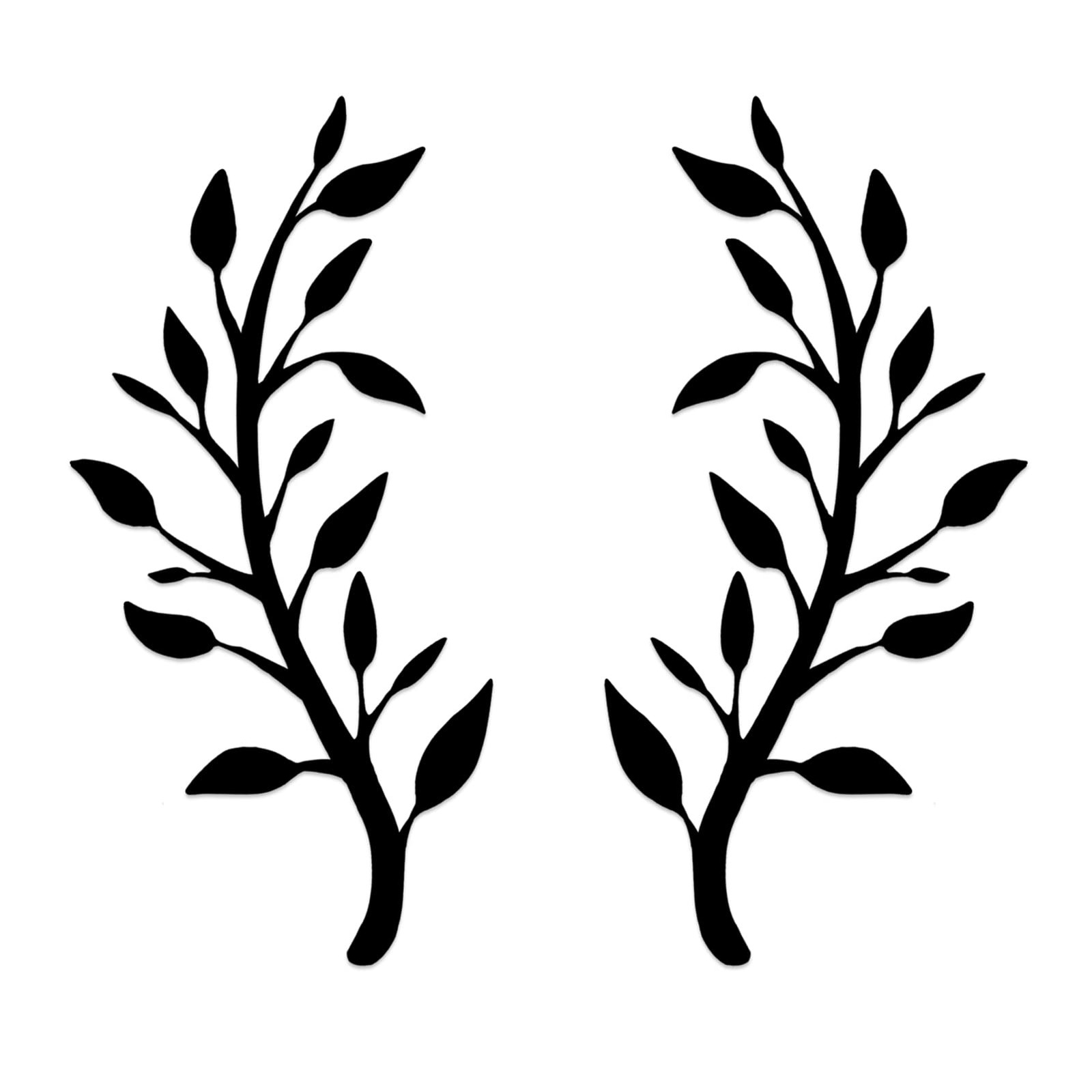 Yuzhuo 2 Pieces Metal Tree Leaf Wall Décor Branch Leaf Wall Art for Indoor Ou…