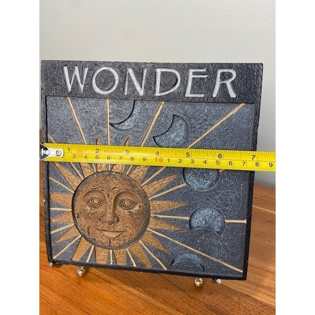 Celestial Sun Moon Phases Wall Decor SG-1641 Charcoal Gold Stone Sol “Wonder”