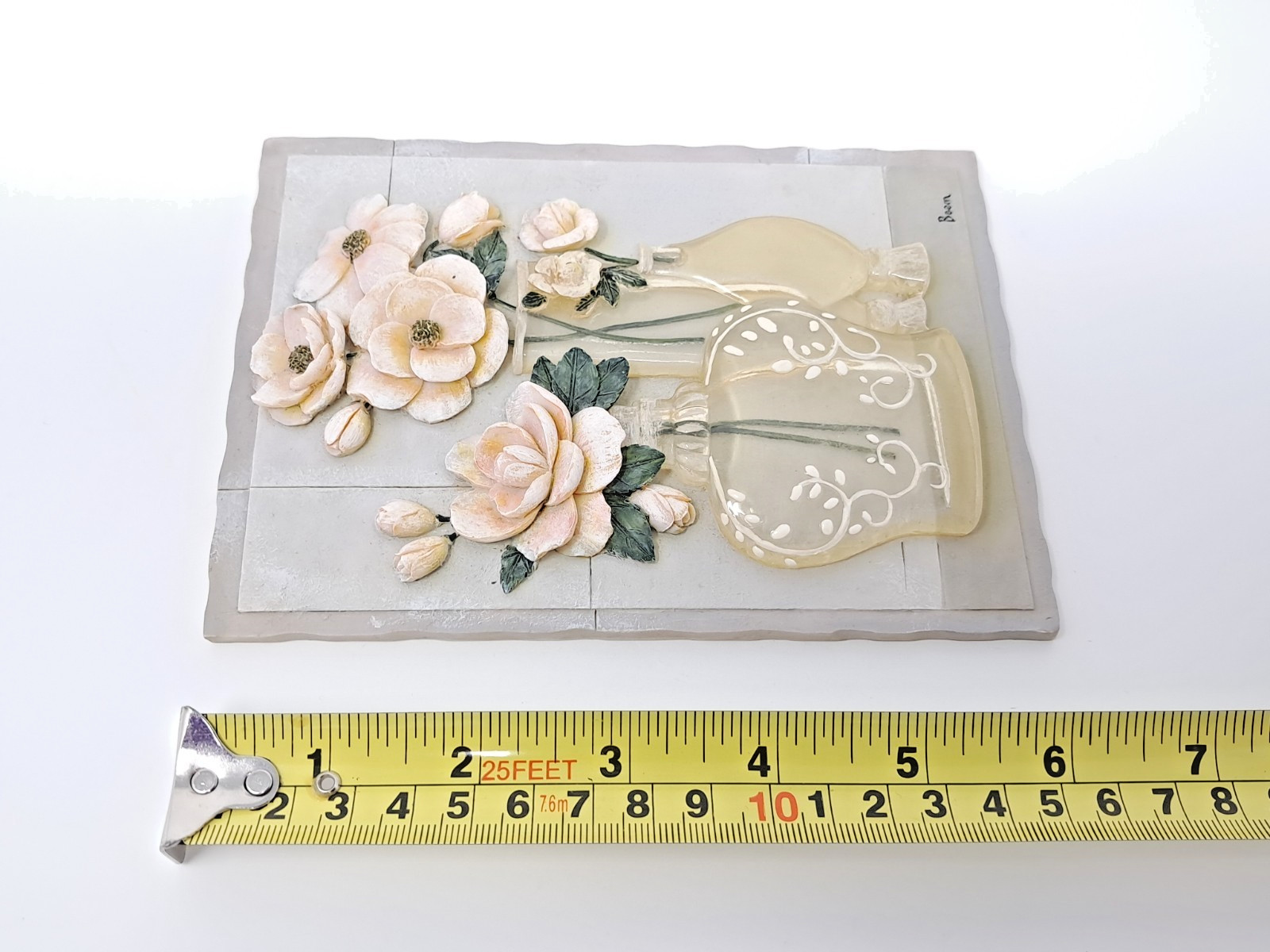 Boem 3D Wall Art Resin Floral Plaque Flowers in Translucent Acrylic vintage