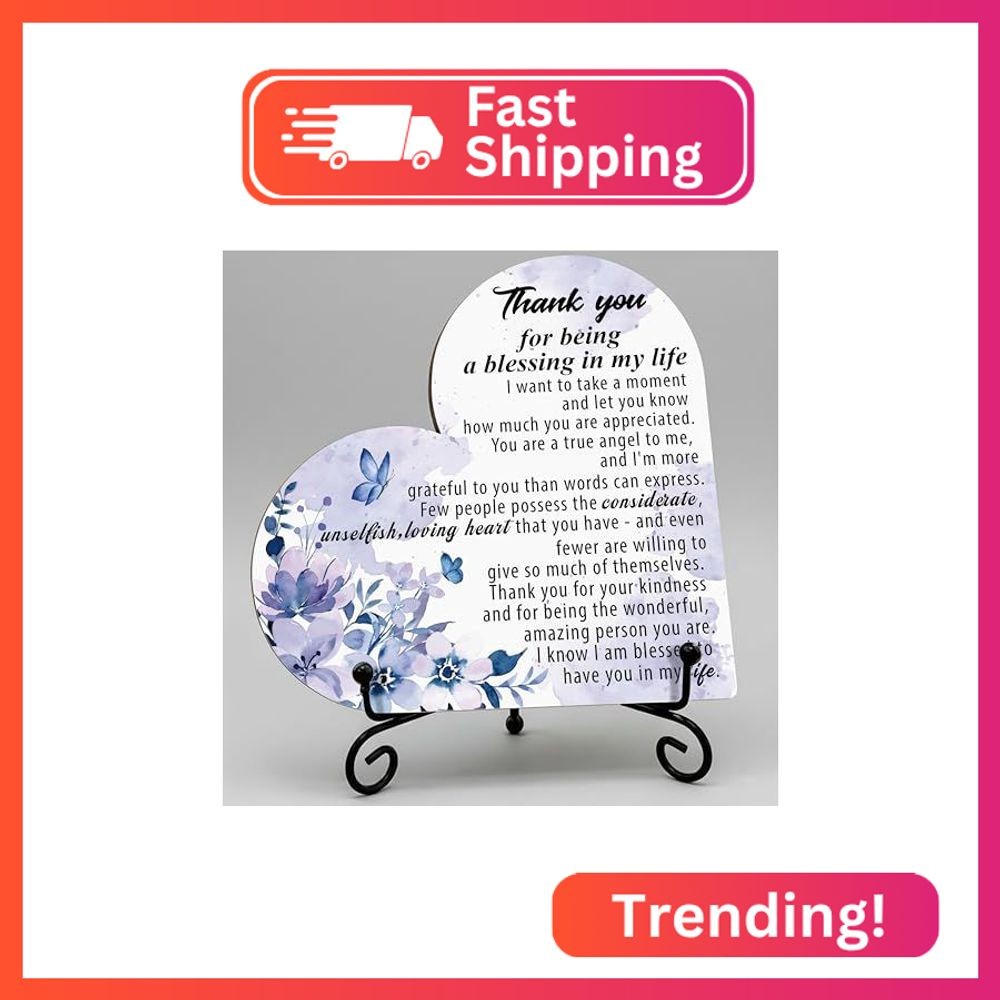 Thank You Gifts for Women, Thank You for Being a Blessing in My Life, Wooden Hea