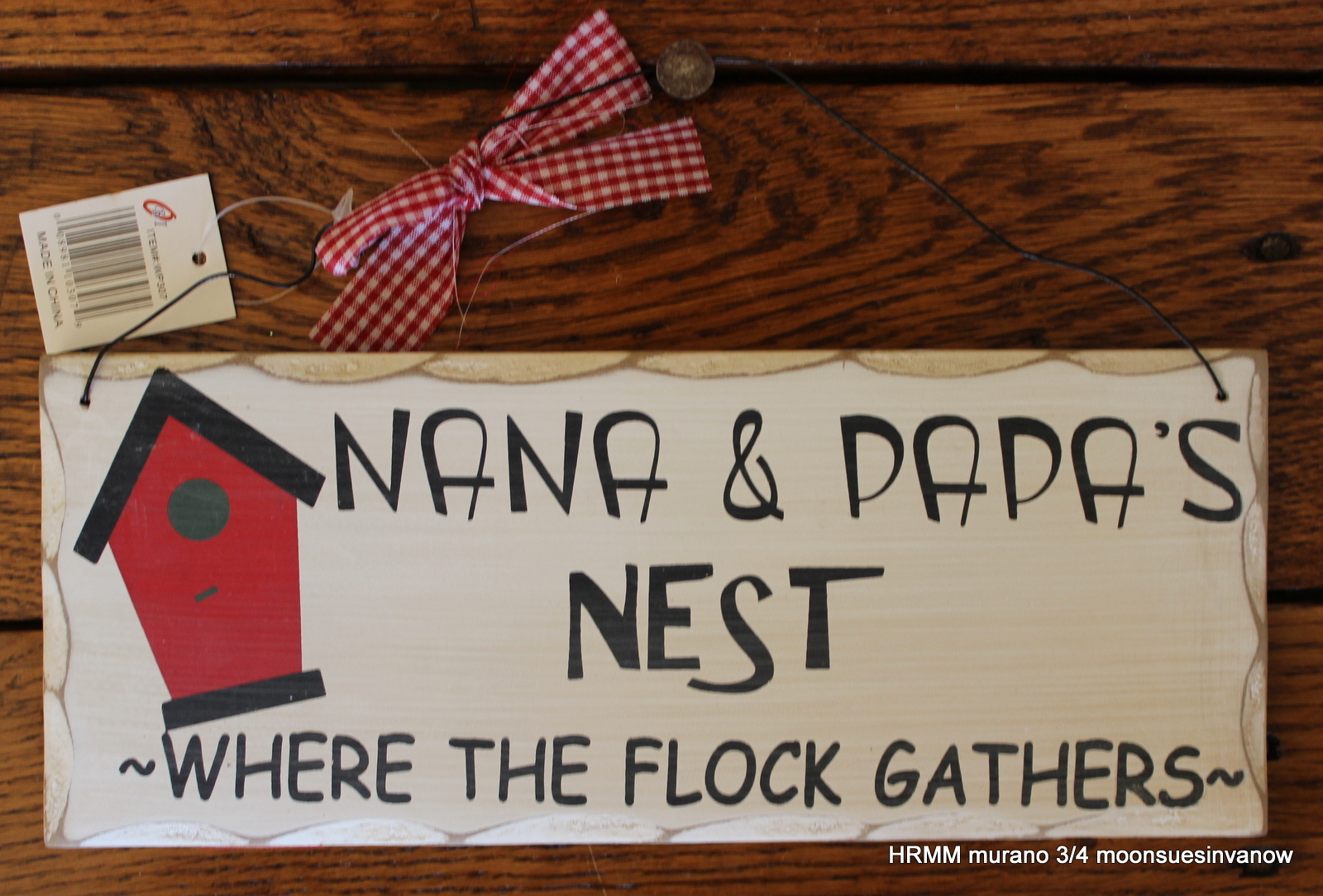Nana and Papa’s Nest Wall Plaque wooden sign home decor lightweight Grandparents