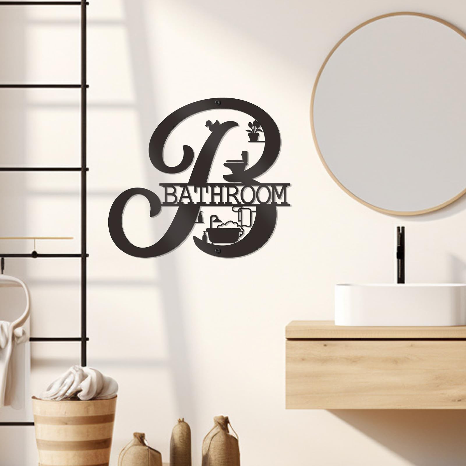 Bathroom Wall Decor Modern Bathroom decor Metal Bath Art Farmhouse Wall Sign …
