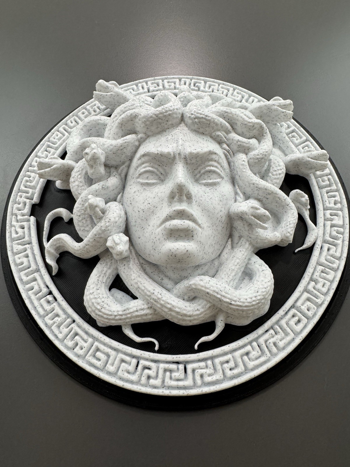 Medusa Head Wall Hanging Stone Style Sculpture Greek Mythic Gothic Art Plaque