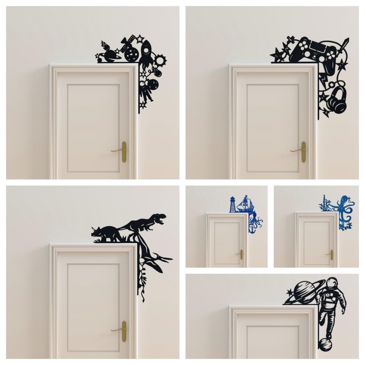 2025 Cute Door Decoration Metal Door Frame Wall Art Decor Corner Sign with Do…