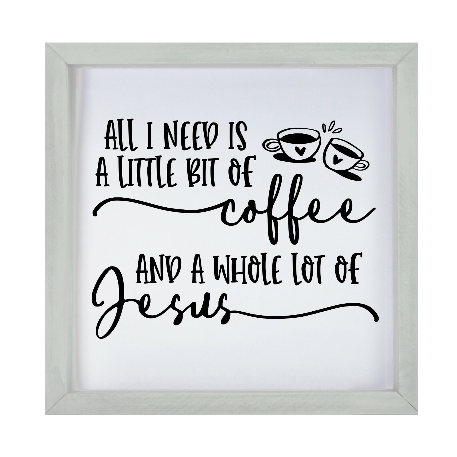 Inspirational 7×7 Wooden Framed Shadow Box Modern Wall Art Decor -All I Need Is