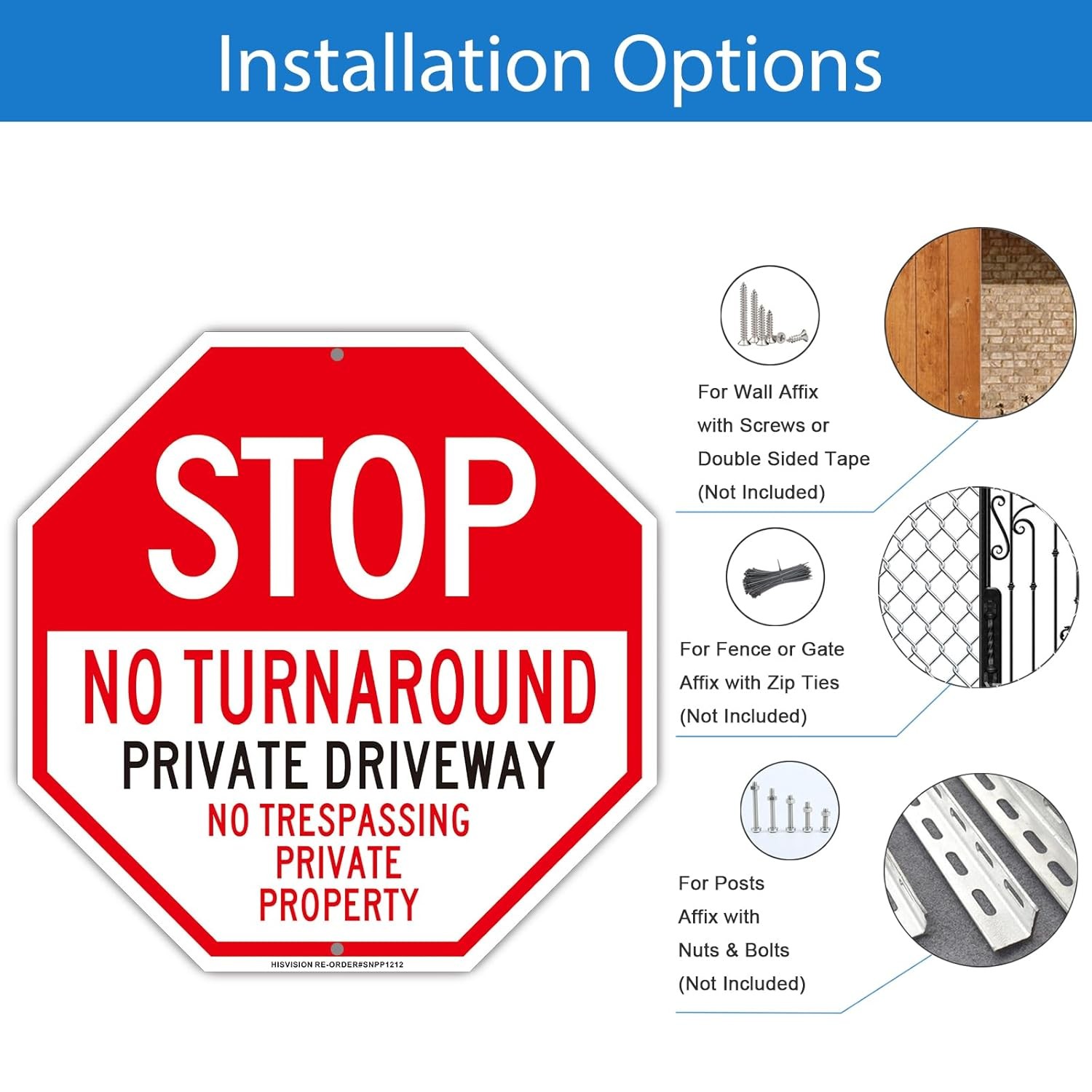 Stop No Turn Around Private 12x12inches, TurnAround 12x12Inch-2Pack
