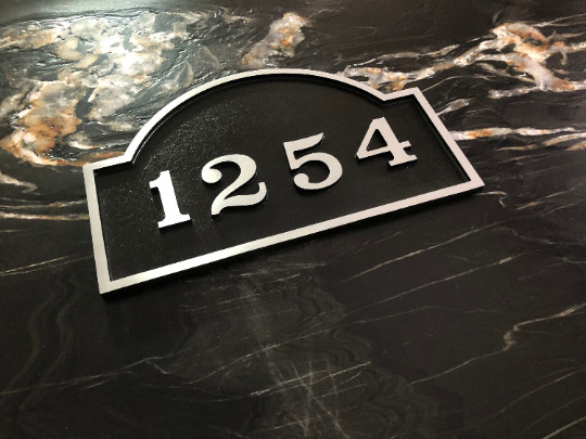 Custom Address Plaque Large Aluminum Palmer Bold Font 10 1/4″ x 1/2″ x 16 1/4″