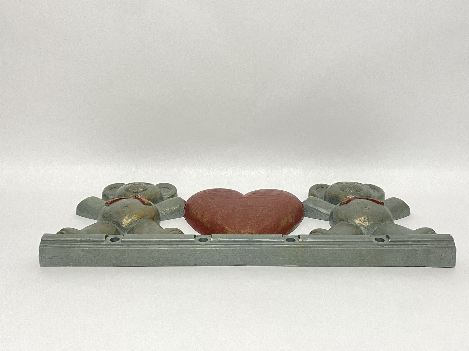 Vintage Teddy Bears With Heart Decor Hanging Wall, Child Nursery Room, Plastic