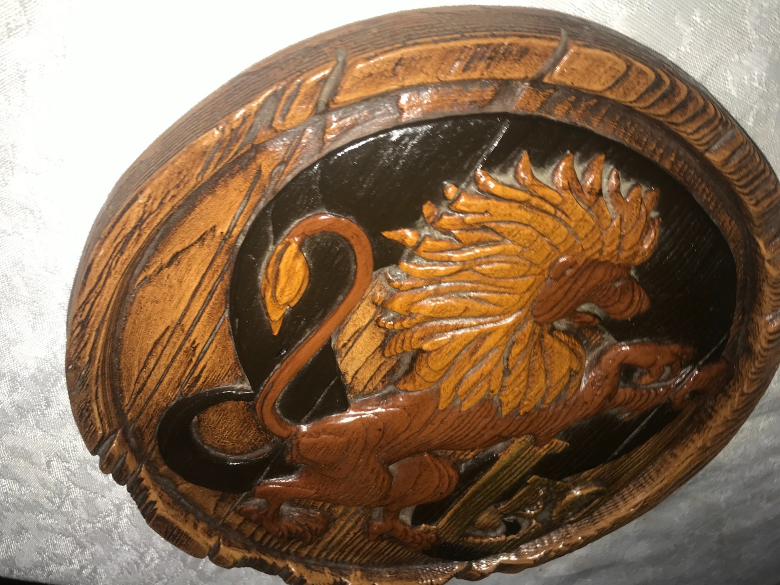 HAND PAINTED Plaster 3D LEO Rampant LION Horoscope ZODIAC Astrology WALL PLAQUE