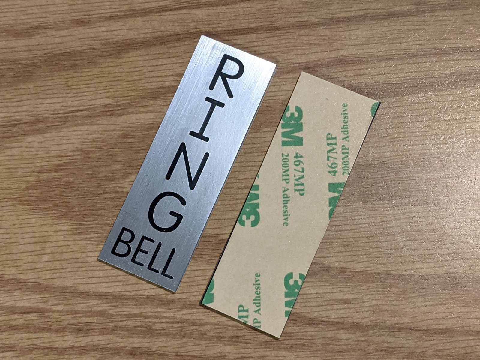4″ x 1.5″ Brushed Silver Vertical RING BELL Engraved Doorbell Sign Plate Plaque