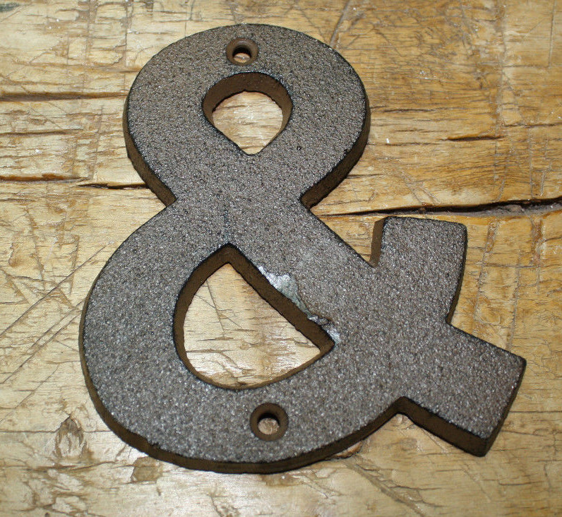 Cast Iron Industrial LETTER & Sign Rustic Brown AMPERSAND 4 3/4″ tall