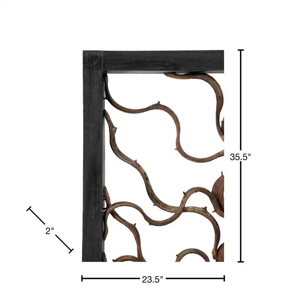 24 In. X 36 In. Wood Black Branch Tree Wall Decor with Black Frame