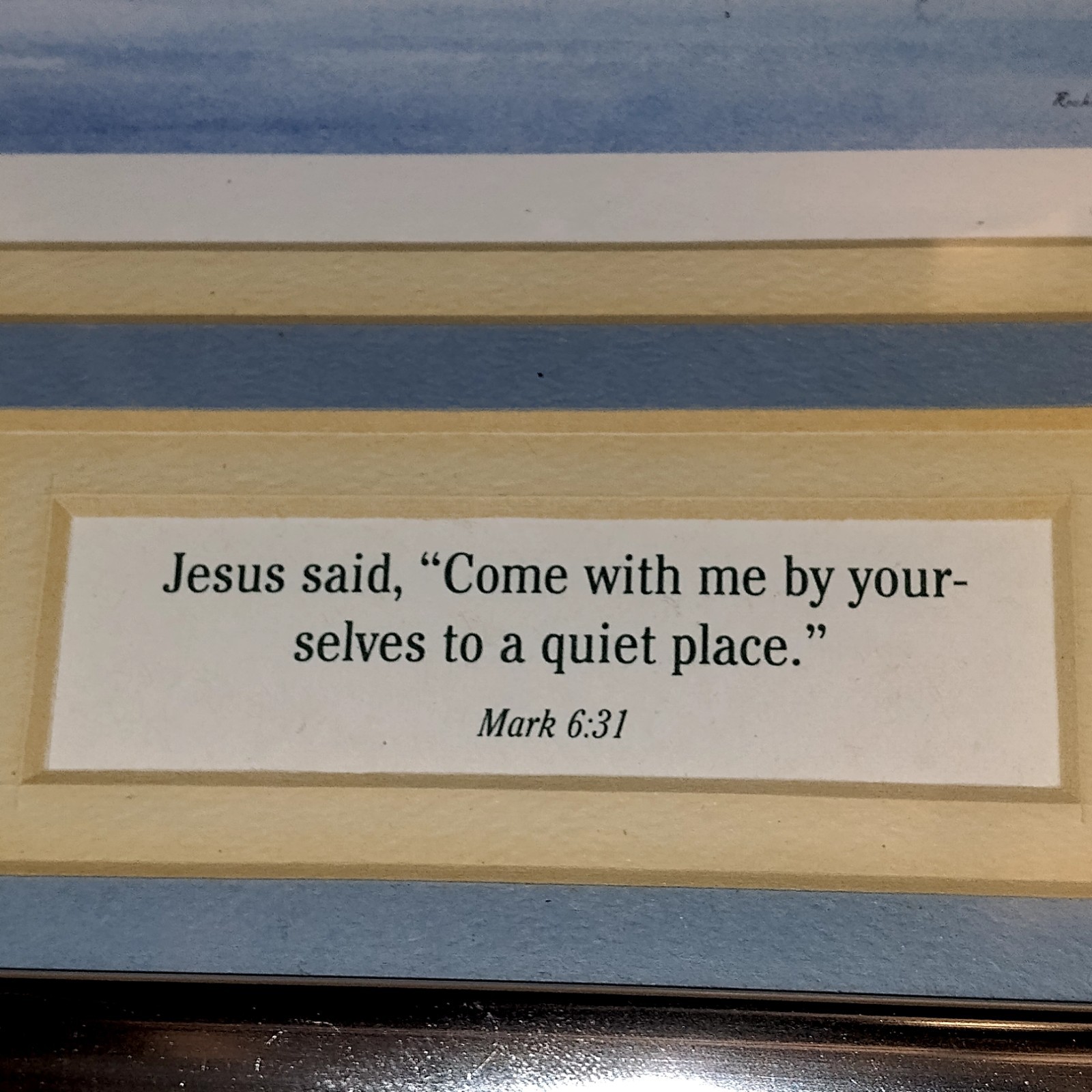 Framed Signed Sailboats Come with Me Quiet Place Mark 6:31 Religious Grosvenor