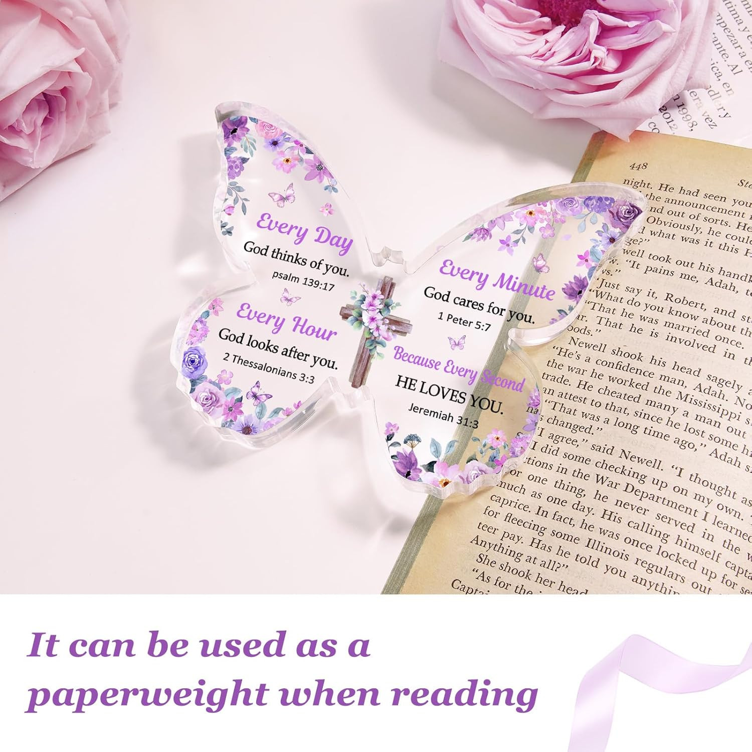 Christian Gifts for Women Faith, Butterfly Acrylic Plaque Decoration, Birthday G