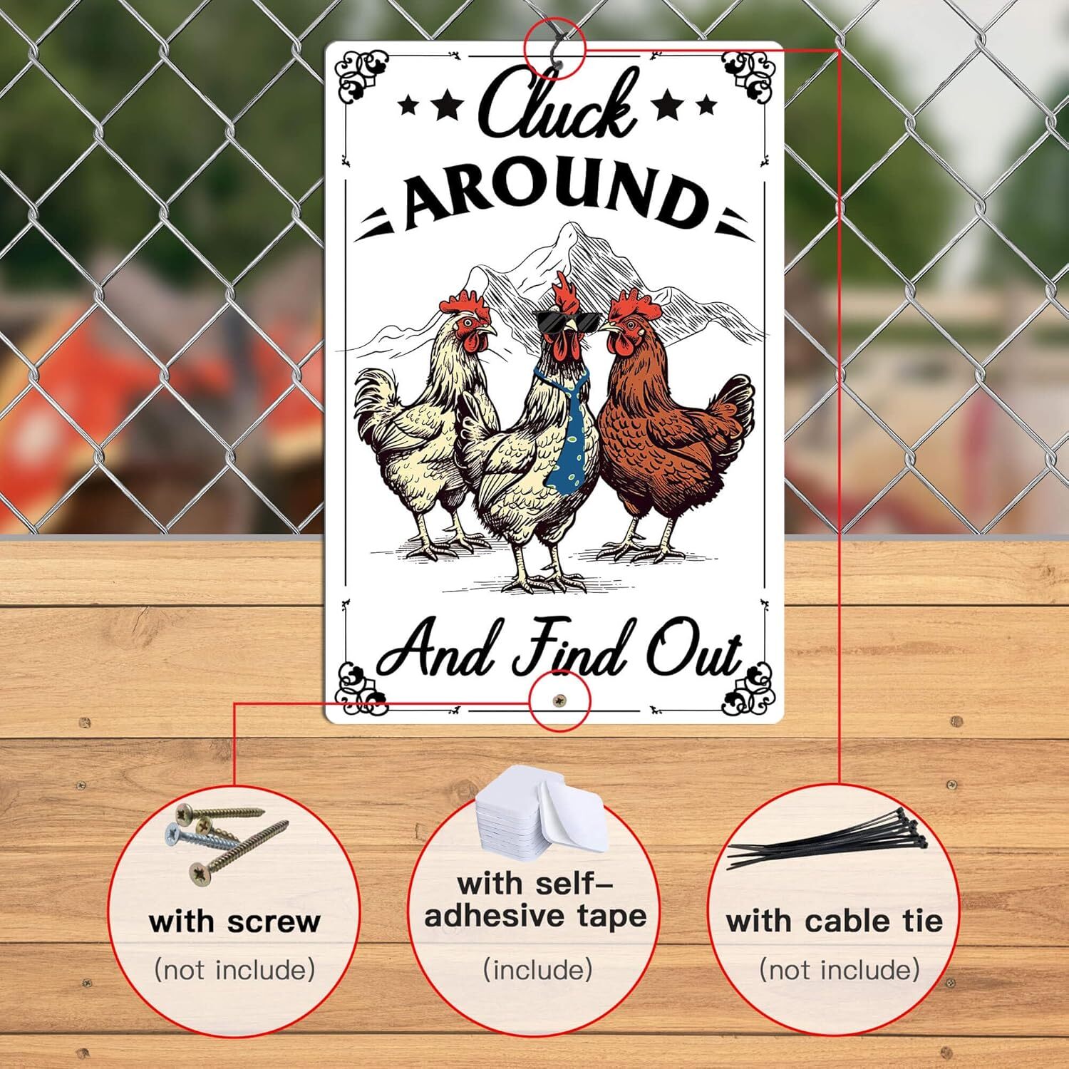 Putuo Decor Funny Chicken Sign Cluck Around And Find Out Metal Tin Sign Funny Wa