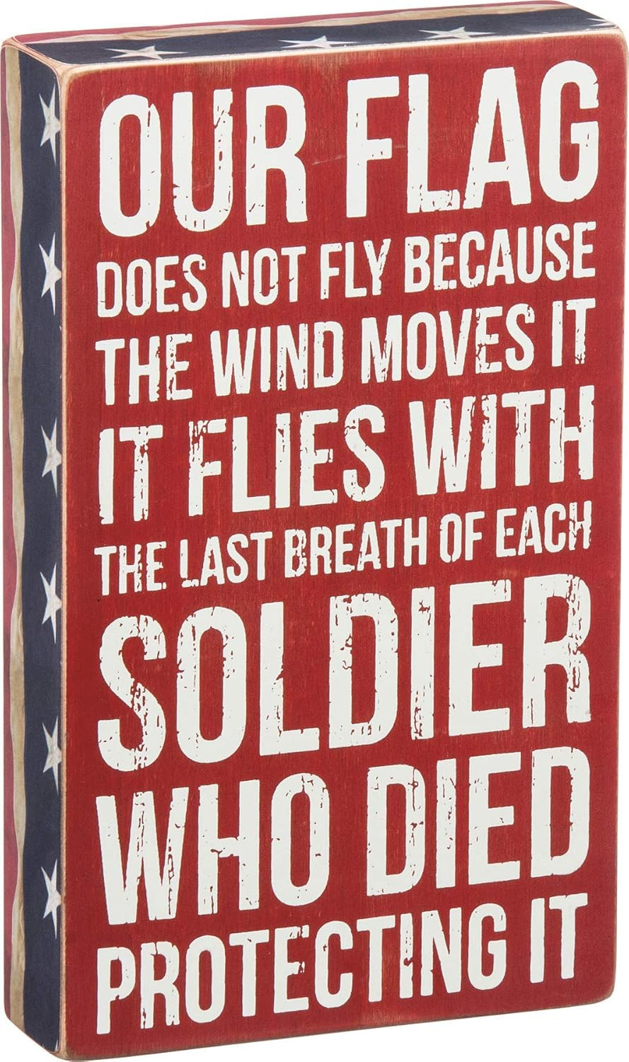 27303 Patriotic Box Sign, 6 X 10-Inches, Our Flag
