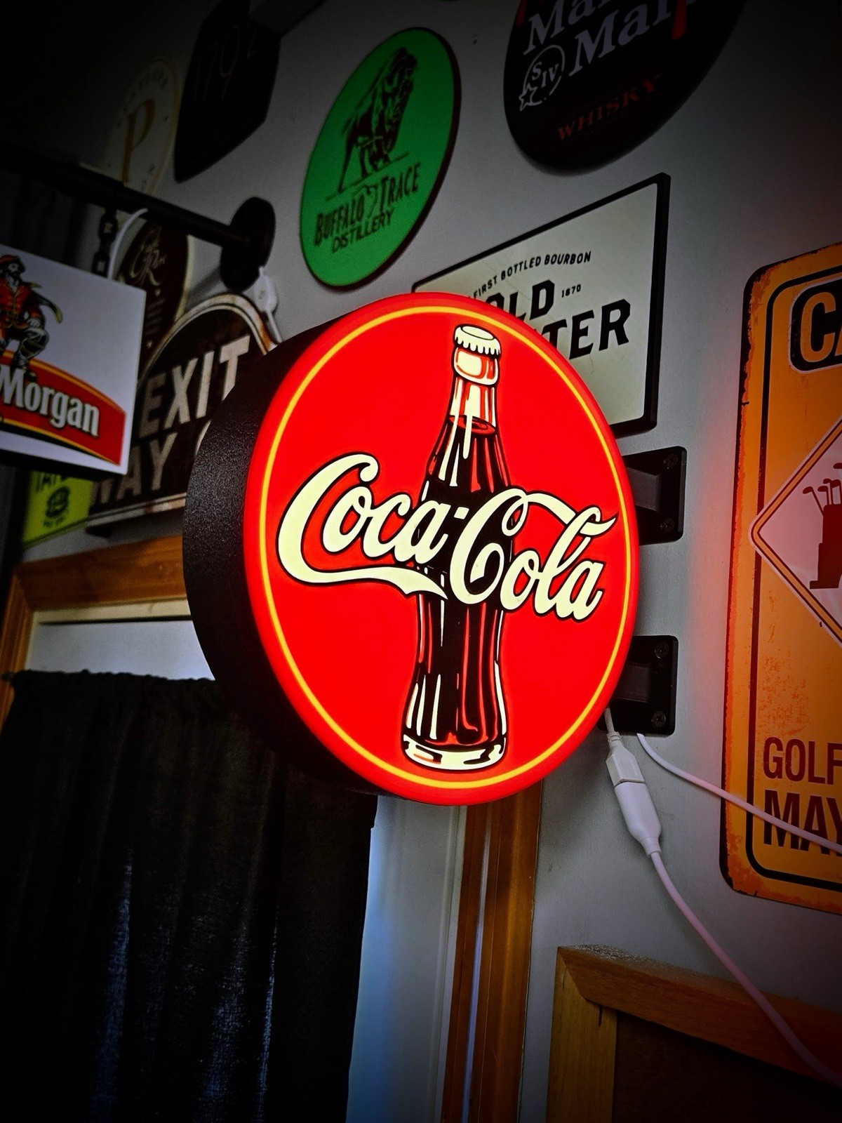 9″ 2-Sided LED Cola Bottle Wall Sign Garage Bar Man Cave Light Man Cave Gift