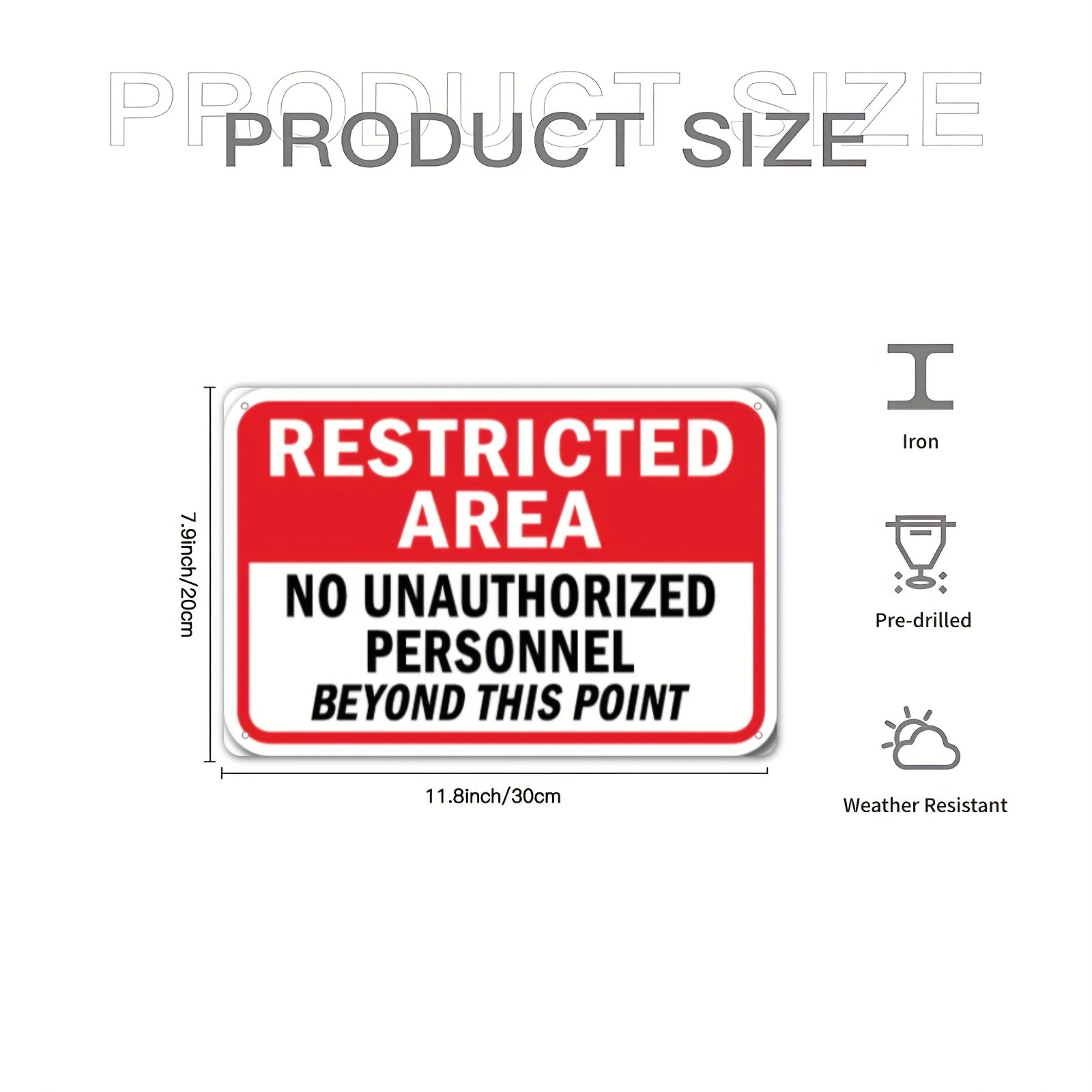 Metal Restricted Area Warning Sign 1pc