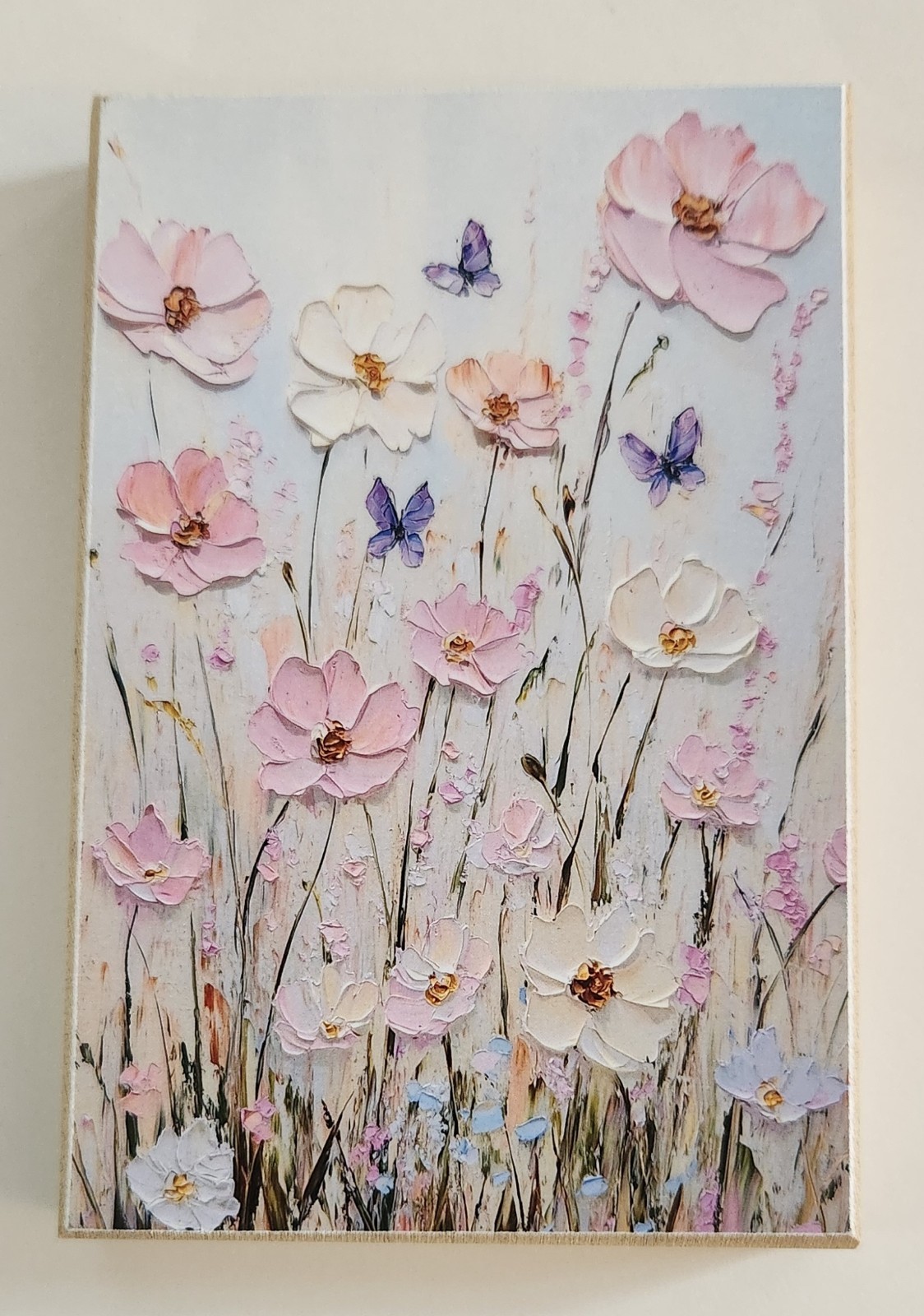 Floral Block Sign W/ BUTTERFLIES