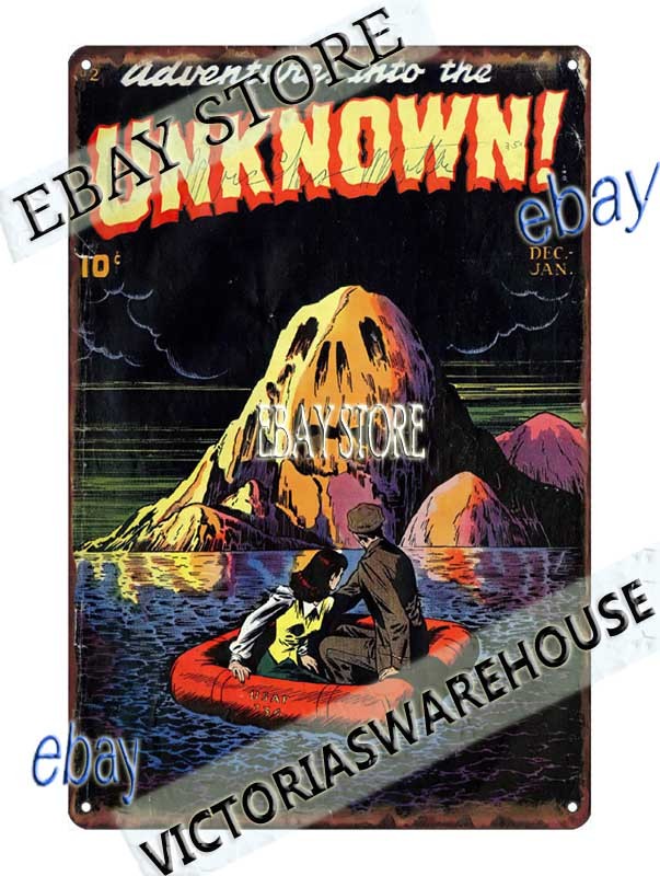 Tin Sign 1950s comics Adventures into the Unknown 1950s sci fi horror plaques s