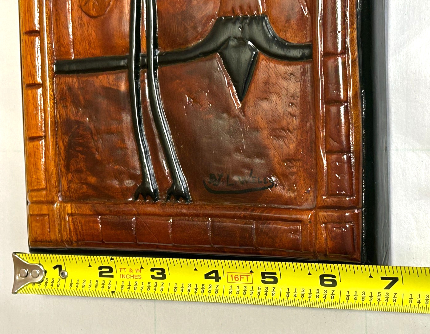 Vintage Hand Carved Wooden Relief Wall Plaques Tropical Birds & Palm Trees.2 Pcs