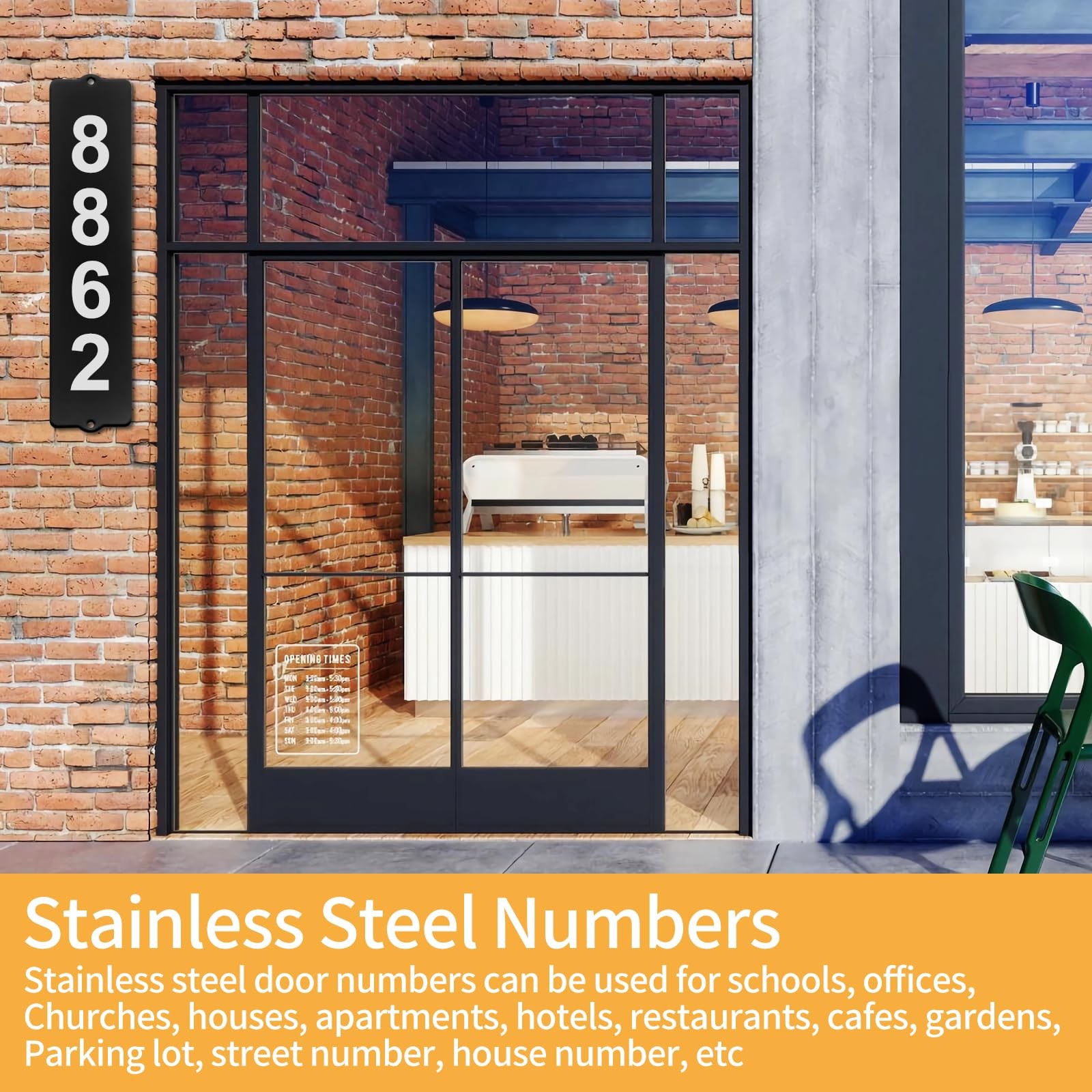 House Numbers for Outside, Metal Address Numbers for House, Waterproof, Horiz…